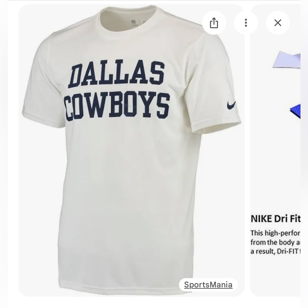 NWT AT&T Stadium Pro Shop Dallas Cowboys Legend Coaches Tee in White